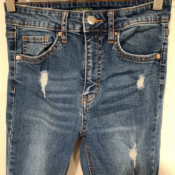 Wild Fable Highest Rise Skinny Jeans Blue Stretch Distressed Holes 24x27.5 Sz 00 - Picture 10 of 12